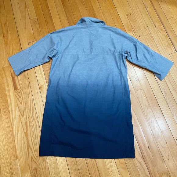 LAFAYETTE 148 New York Nicole Chambray Ombre Dress Size M Lagenlook Relaxed Fit - Picture 11 of 15